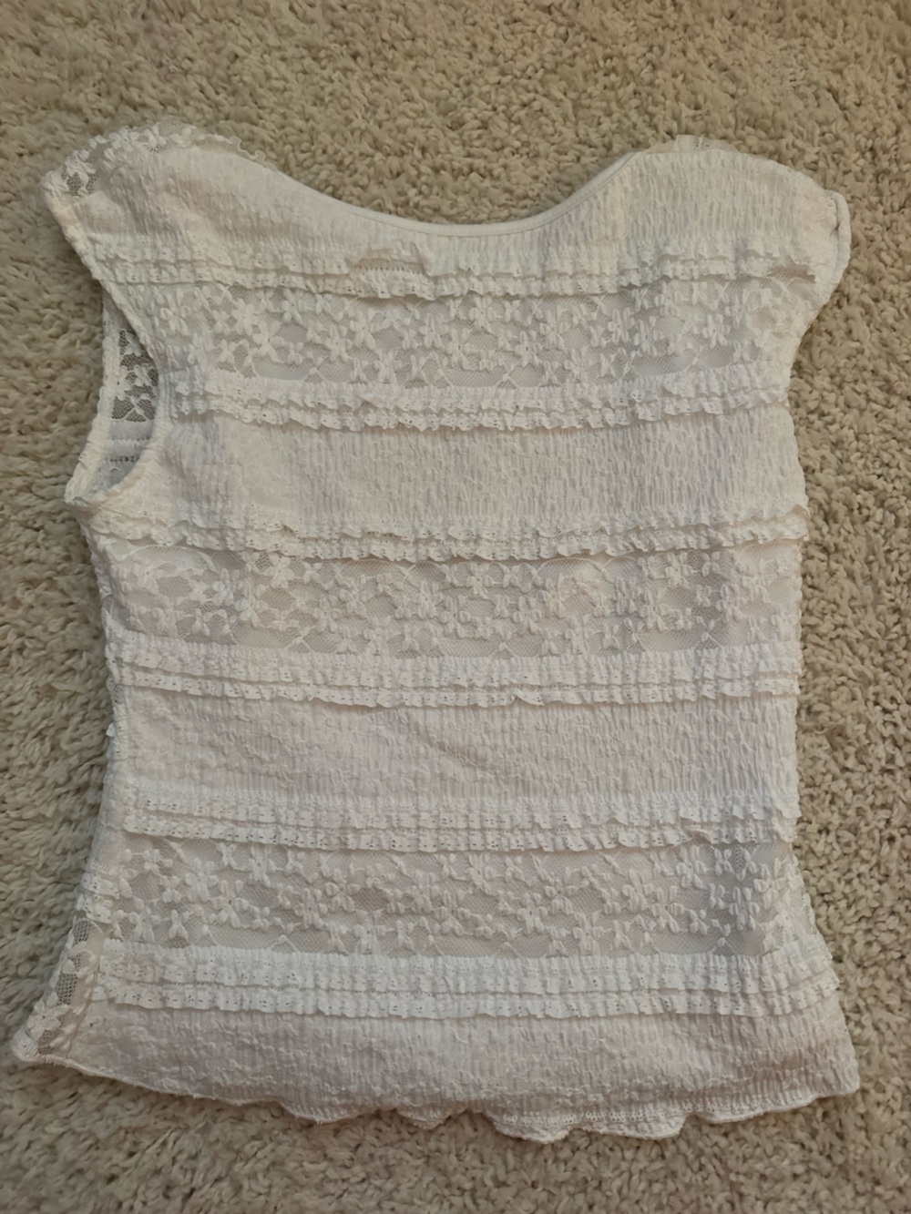 SHEIN White Lace Ruffle Girls' Top